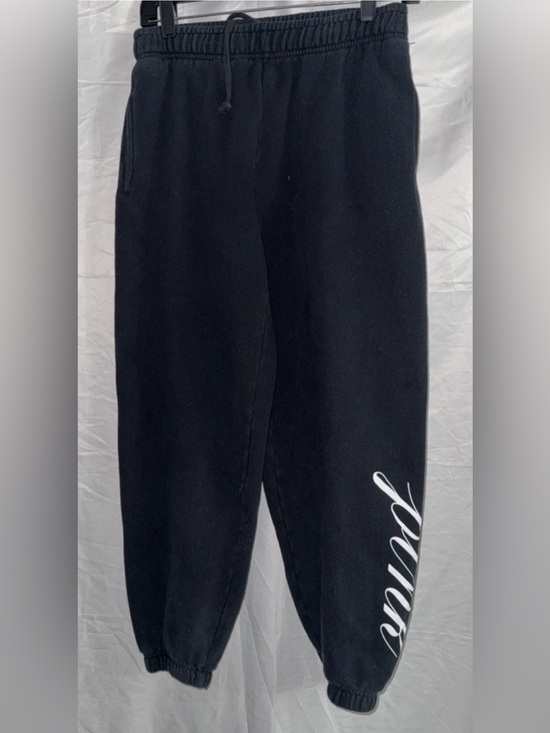 PINK Victoria's Secret Pants - PINK Victoria's Secret Black Sweatpants with White Side Script